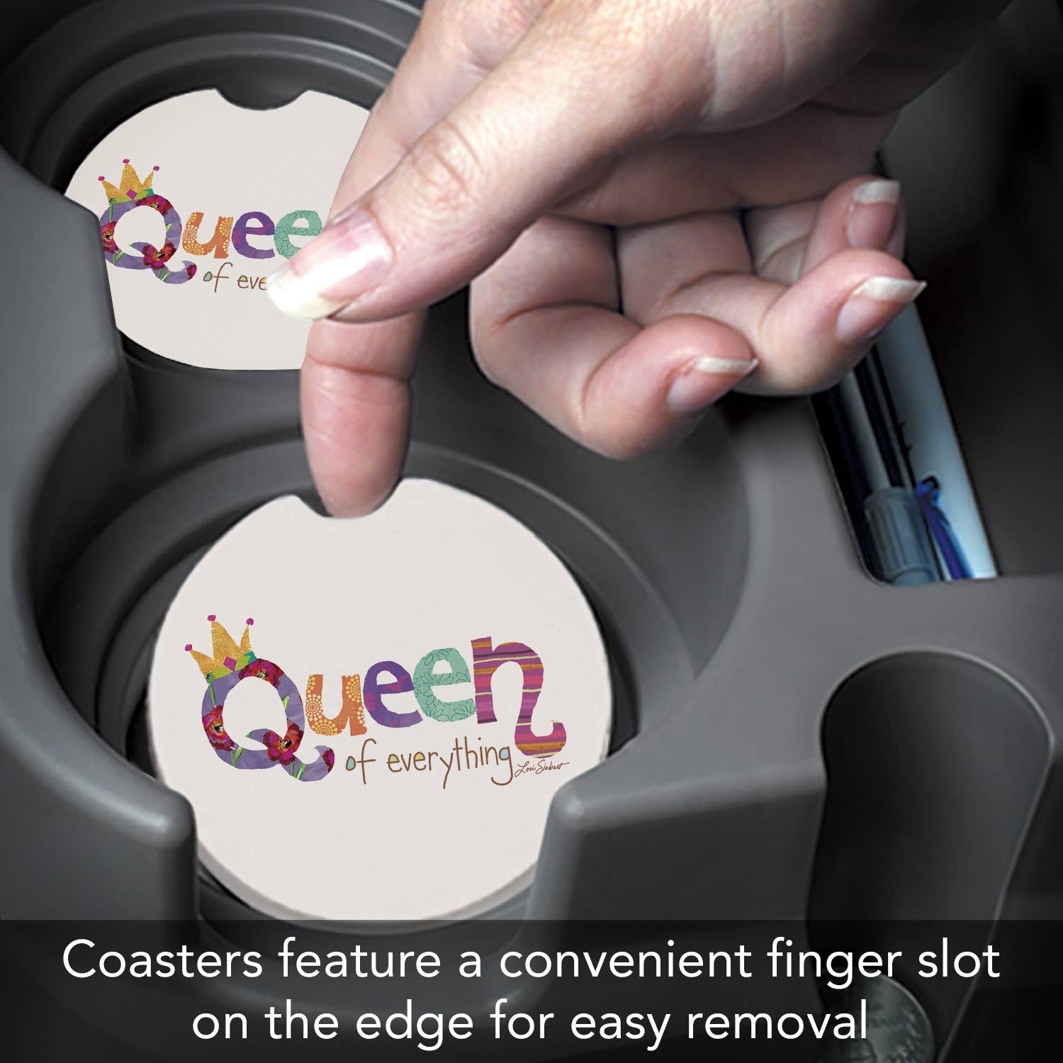 Queen Of Everything Bulk Stone Car Coaster