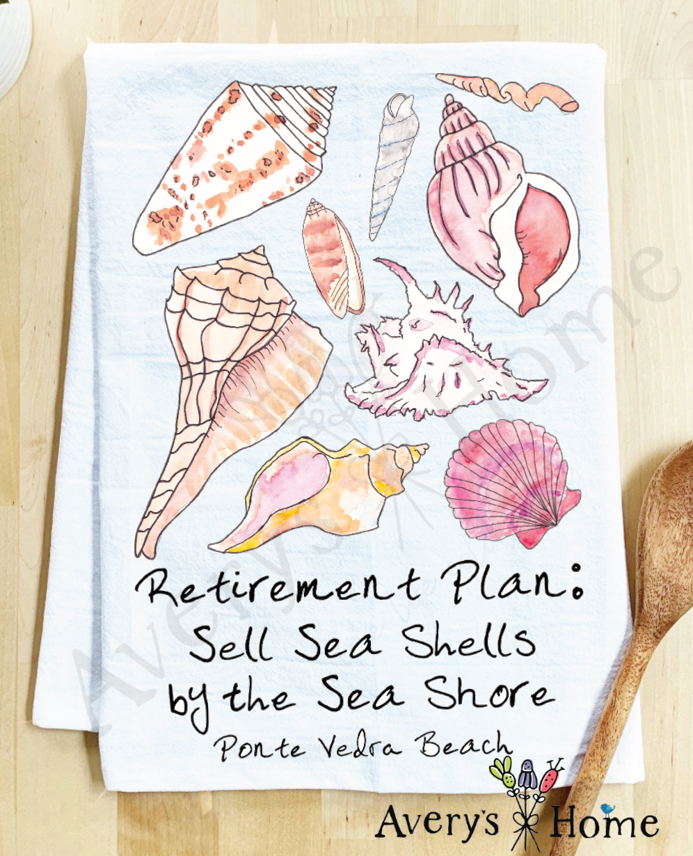 Beach Retirement Plan Tea Towel