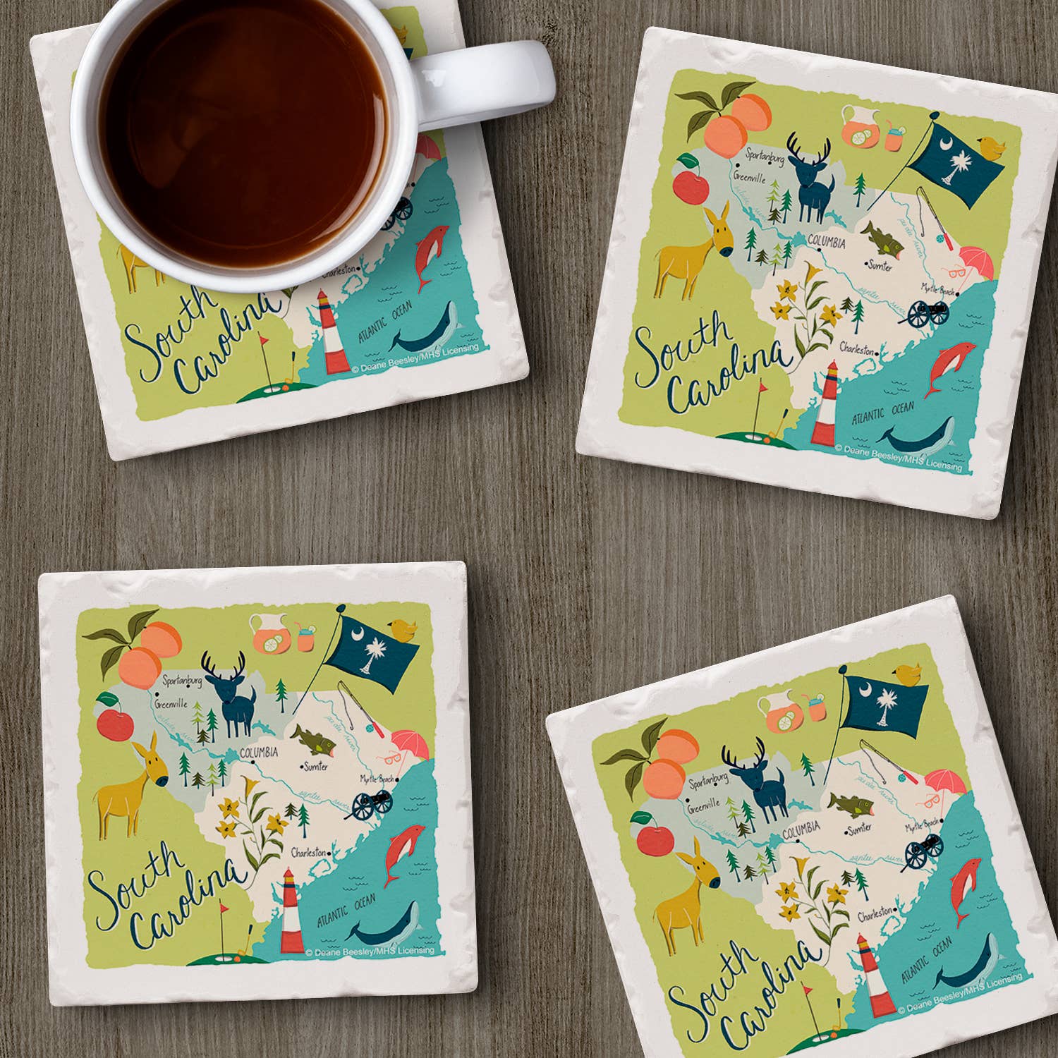 South Carolina Home Absorbent Coaster 4pk
