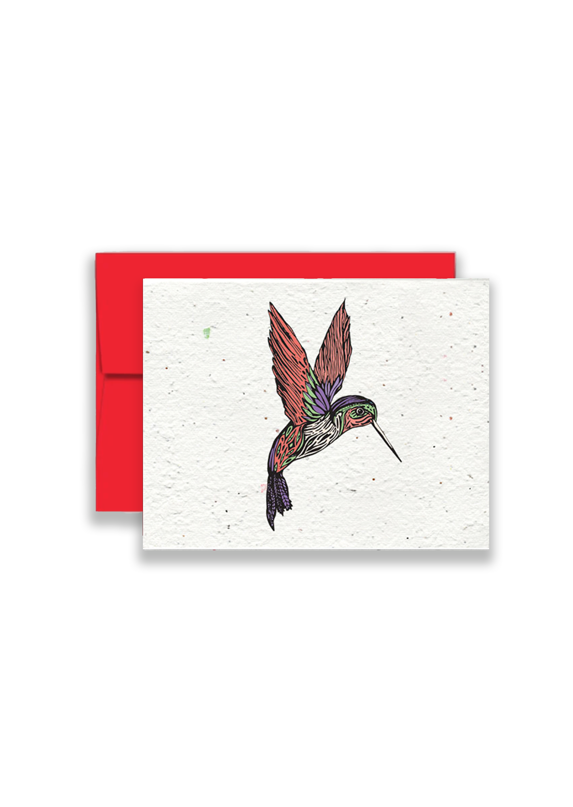 Whimsical Hummingbird Harmony Wildflower Seed Paper Card