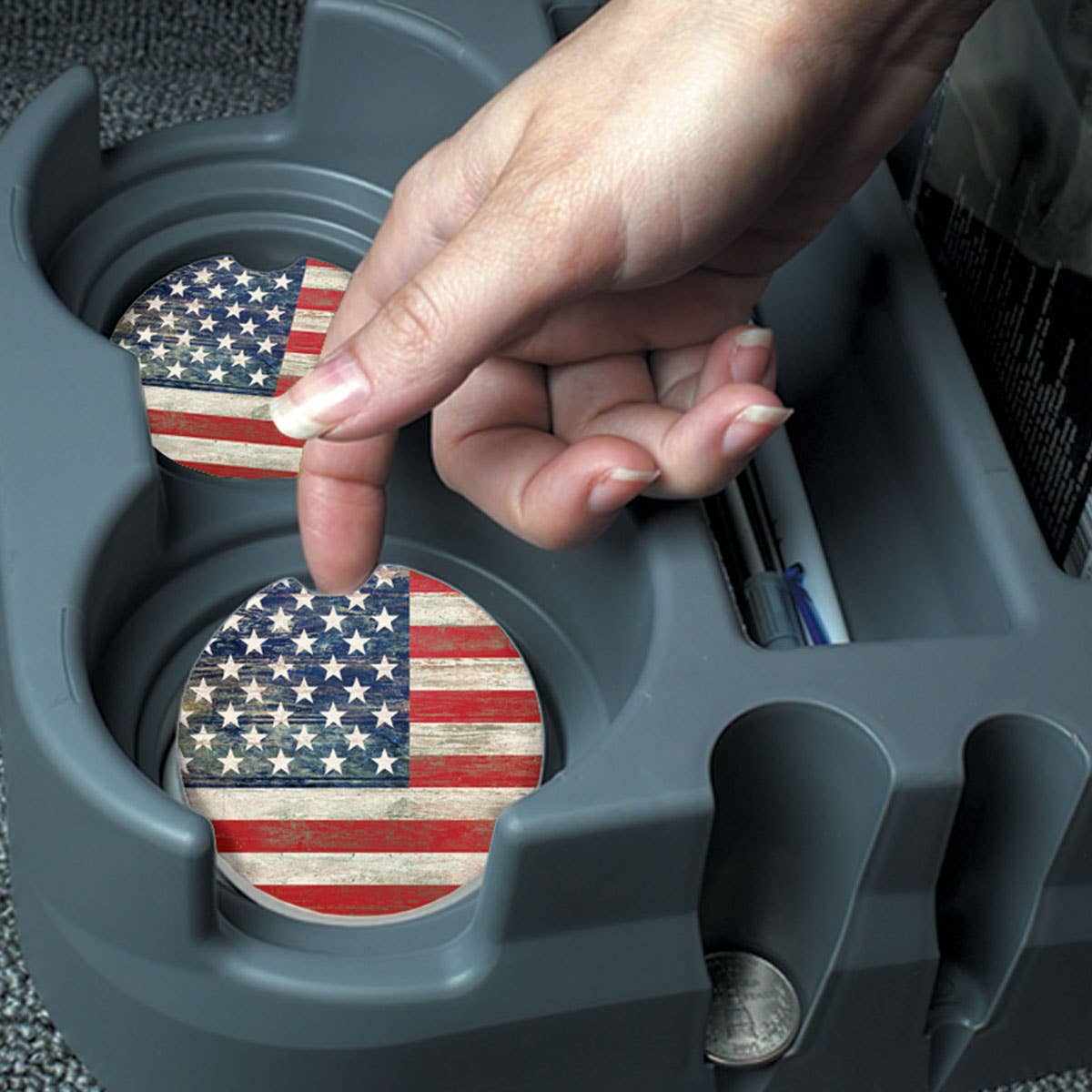 Americana Absorbent Stone Car Coaster