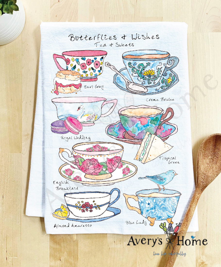 Tea Cup Customizable Tea Room Coffee Shop Tea Towel
