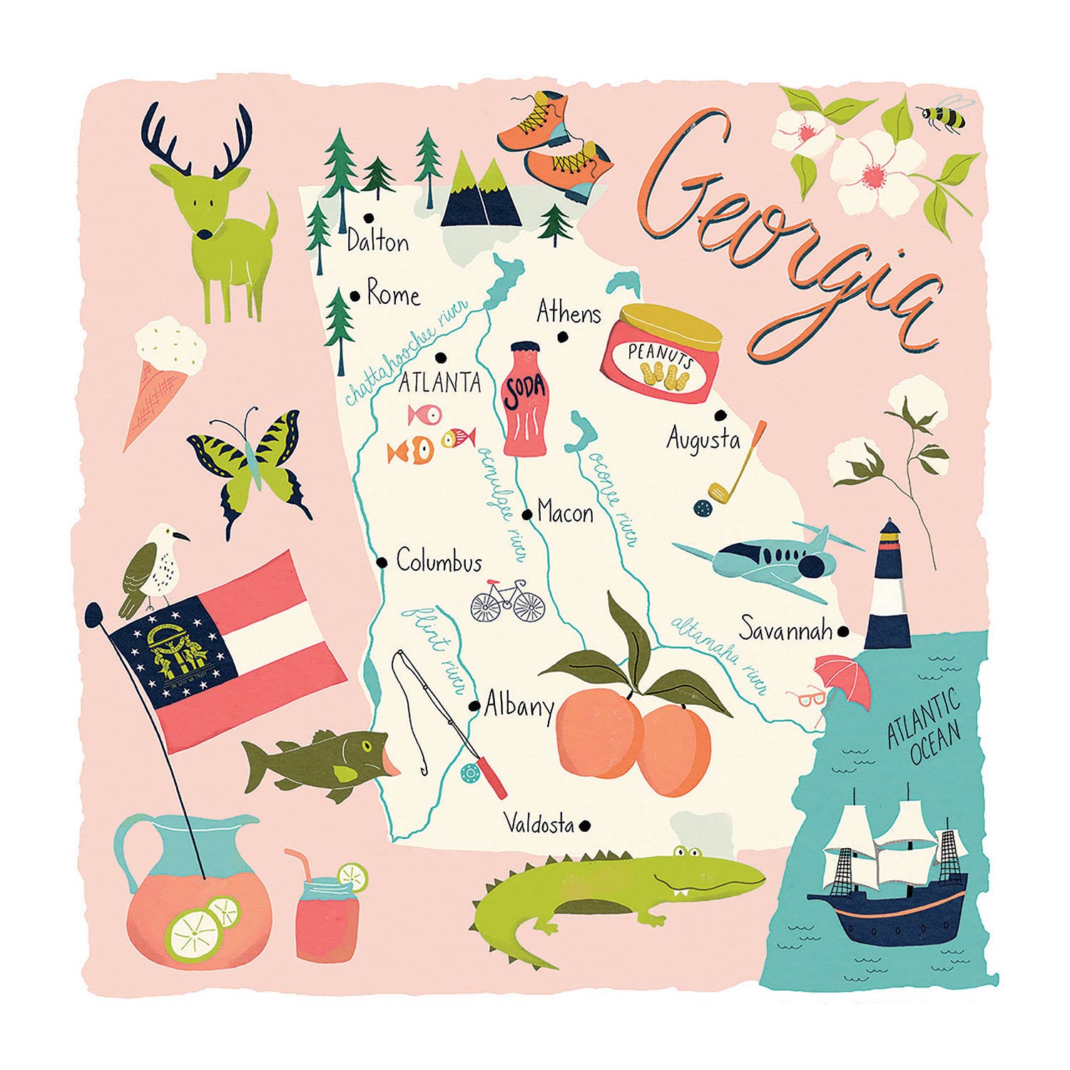 Georgia Home Absorbent Stone Coaster 4pk