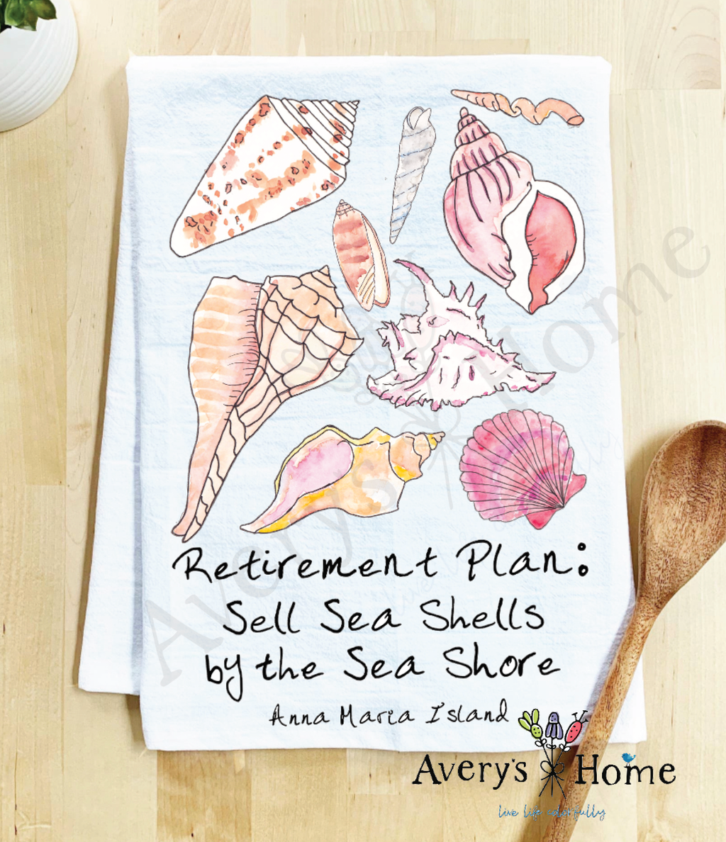 Beach Retirement Plan Tea Towel
