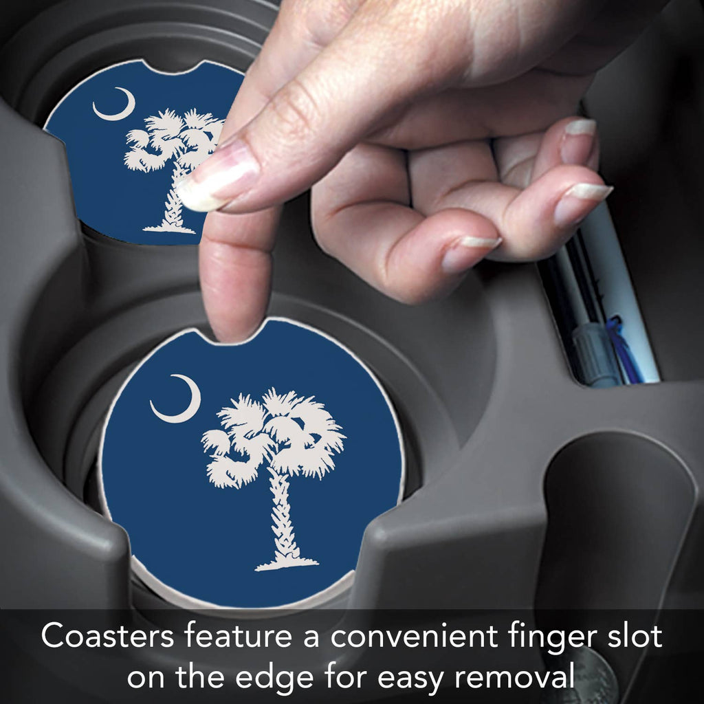 SC State Flag Stone Car Coaster