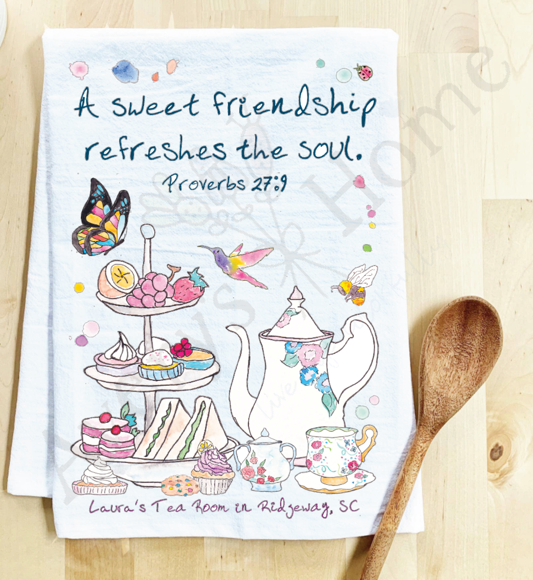 A Friendship Refreshes the Soul Tea Party Tea Towel