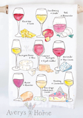 Wine & Cheese Pairing for Food Lovers Tea Towel