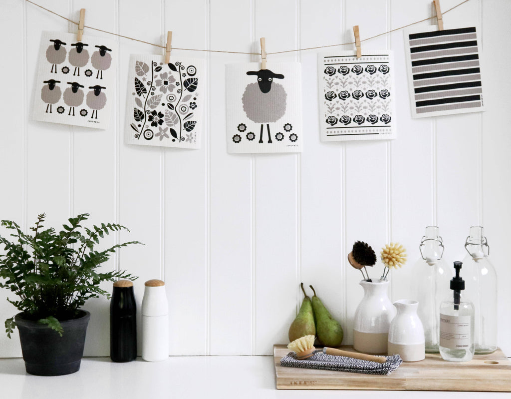 Swedish Dishcloth - Mini Sheep - Black