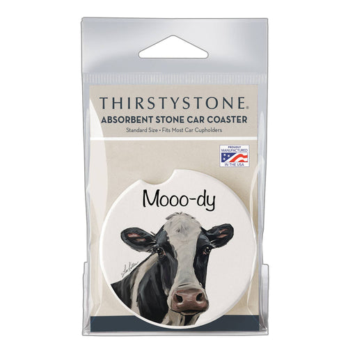 "Mooo-dy" Absorbent Stone Car Coaster