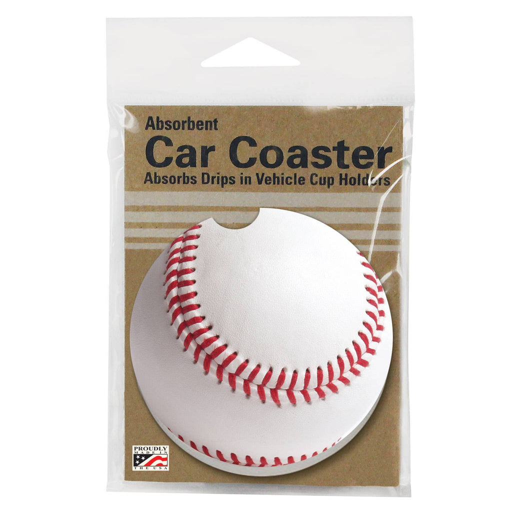 Baseball Absorbent Stone Car Coaster 1 Pk