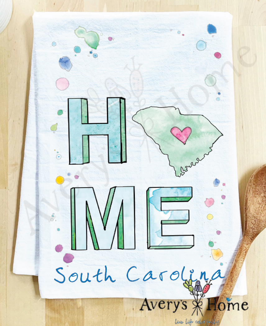 Home In South Carolina State Tea Towel