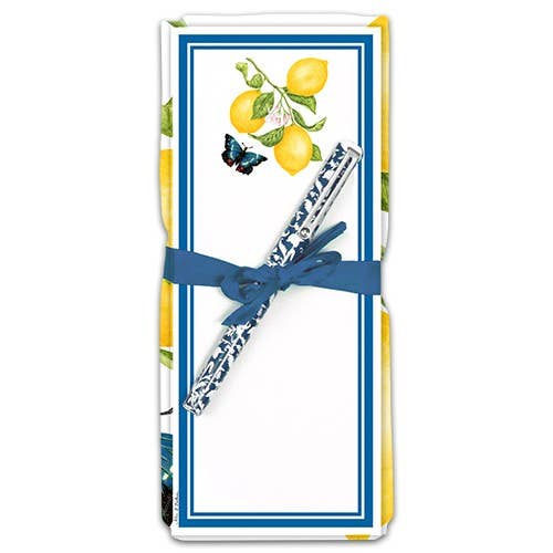 Flour Sack Towel & Magnetic Note Pad Set/Lemons