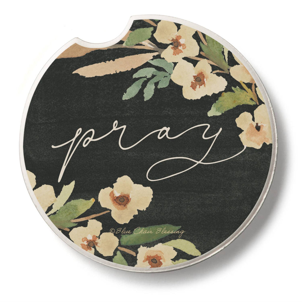 "Pray" Stone Car Coaster
