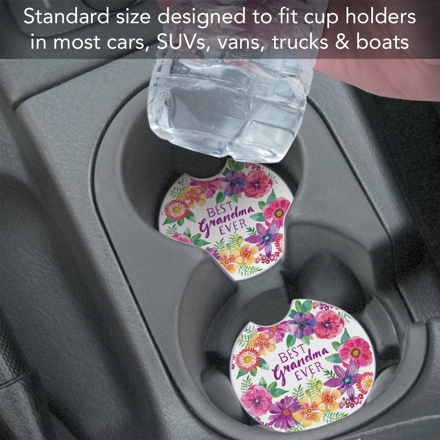 "Best Grandma" Absorbent Stone Car Coaster