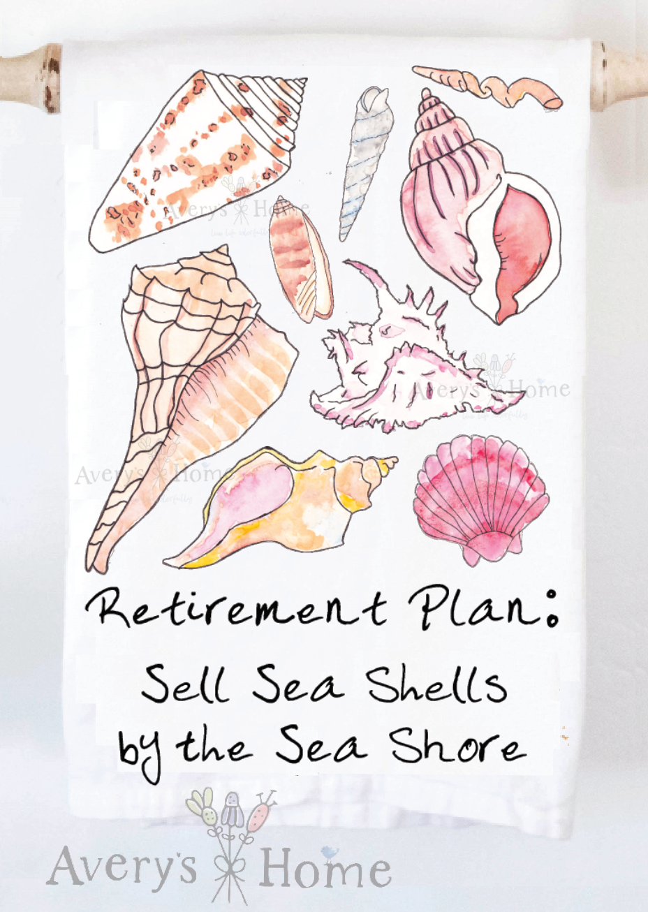 Beach Retirement Plan Tea Towel