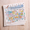 USA Illustrated Map Since 1776 Swedish Cloth