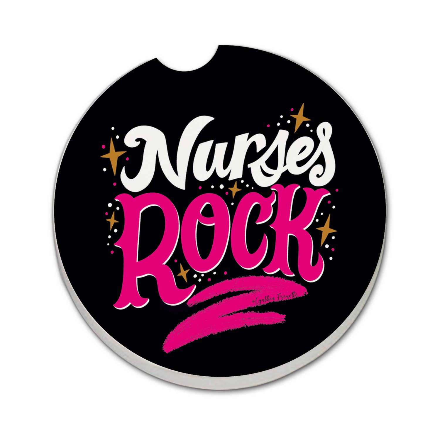 "Nurses Rock" Stone Car Coaster