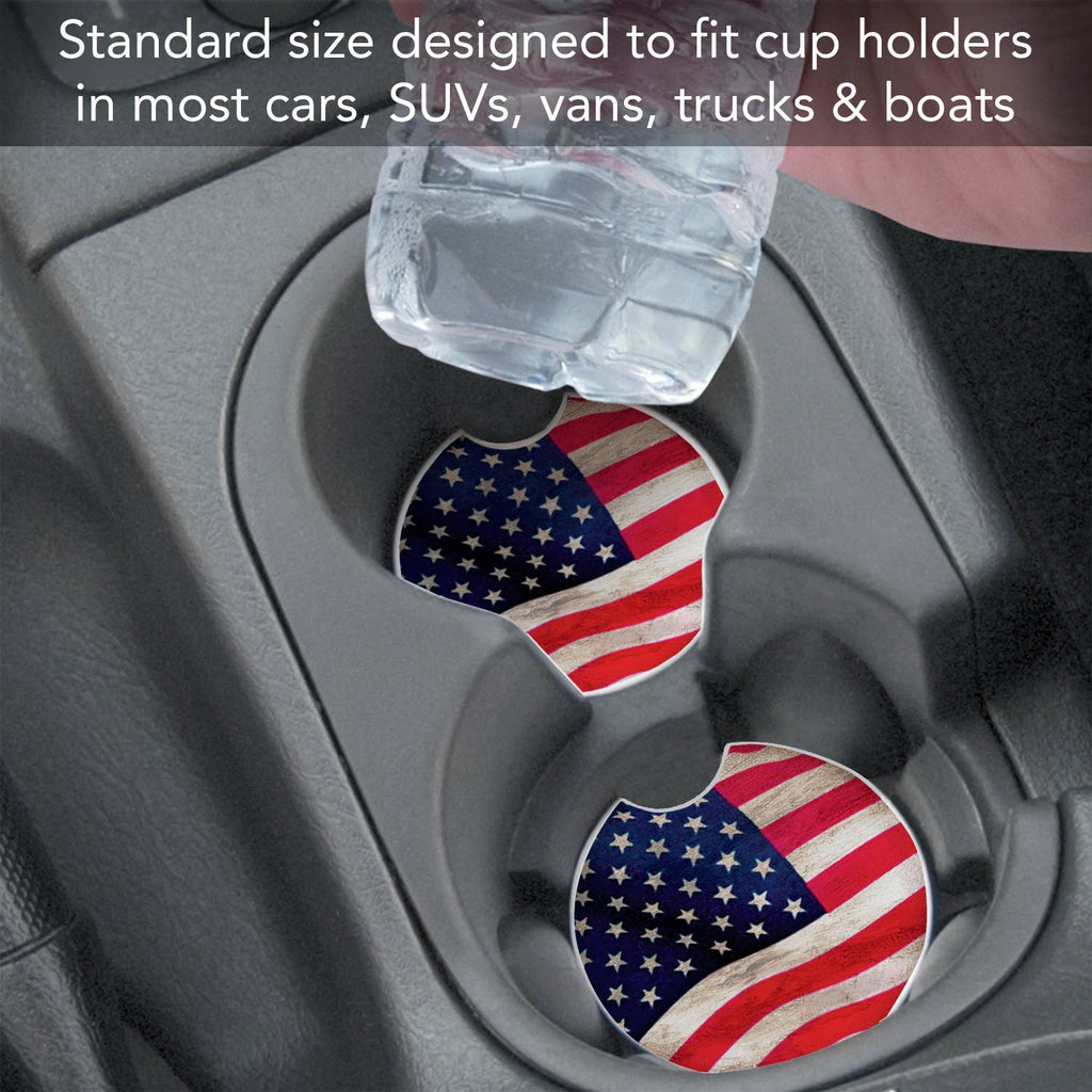 US Flag Absorbent Stone Car Coaster
