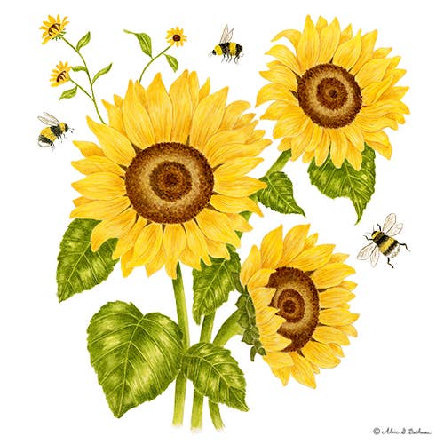 Single Flour Sack Towels Sunflower