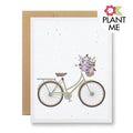 Plantable Seed Paper Greeting Card - {bicycle with a basket}