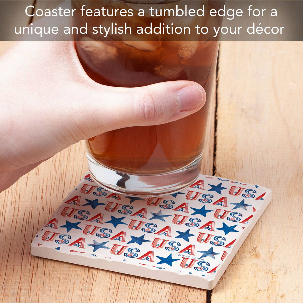 USA Single Absorbent Tumbled Tile Coaster