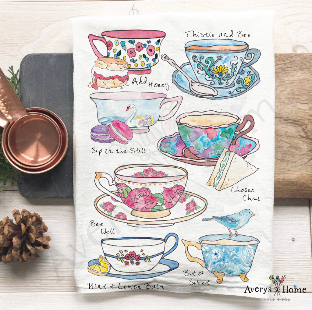 Tea Cup Customizable Tea Room Coffee Shop Tea Towel