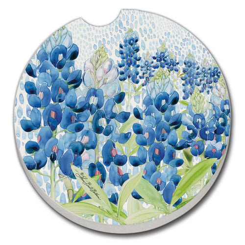 "Blue Bonnet Field" Absorbent Stone Car Coaster