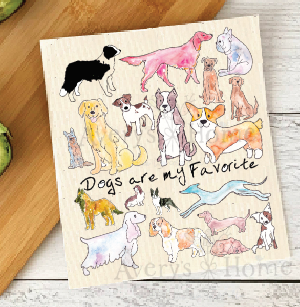 Dogs are my Favorite Swedish Dishcloth