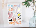 Different Cat Breeds Calico Tea Towel