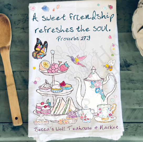 A Friendship Refreshes the Soul Tea Party Tea Towel