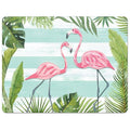 Flamingos & Stripes Designer Cutting Board Mat 15" x 11.5"