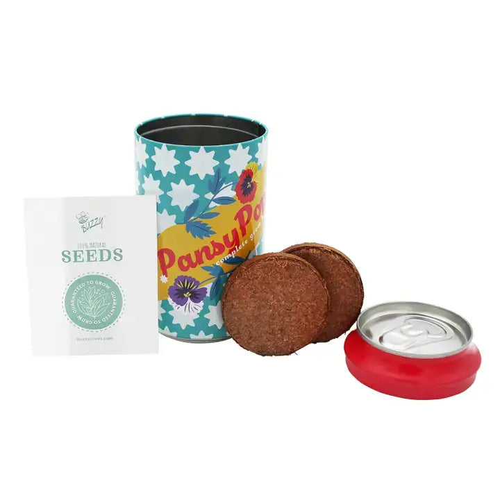 Pansy Grow Kit | Soda Can Planter | Indoor Gardening Kit