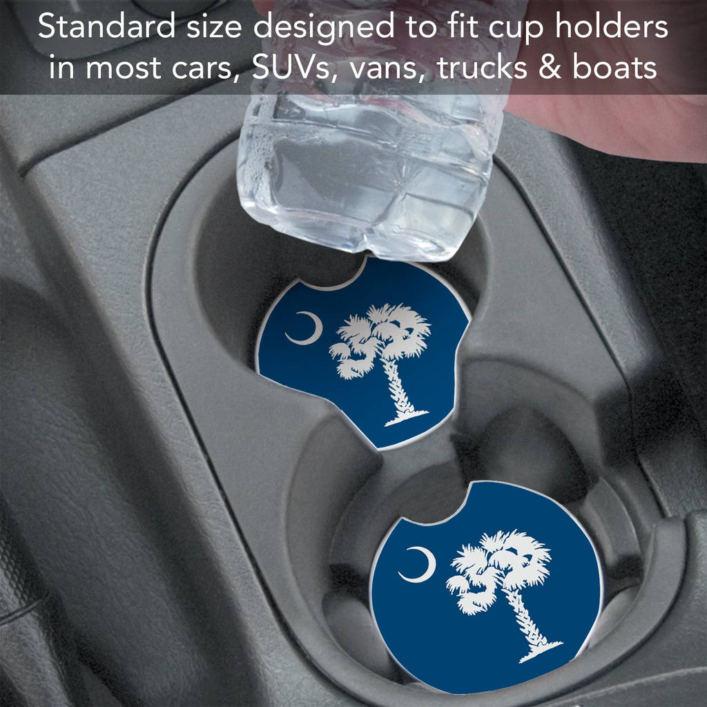 SC State Flag Stone Car Coaster