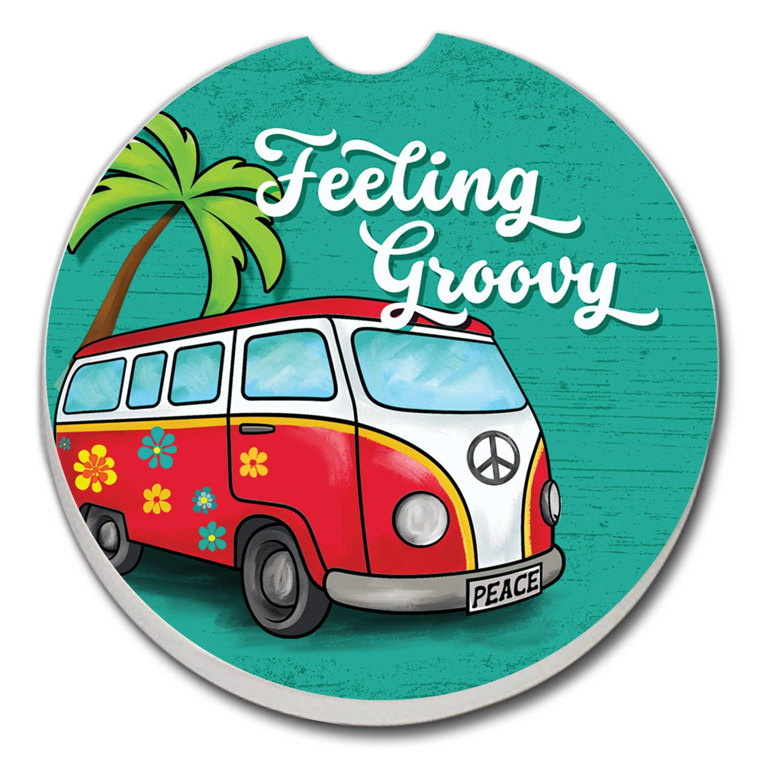 Feeling Groovy Stone Car Coaster