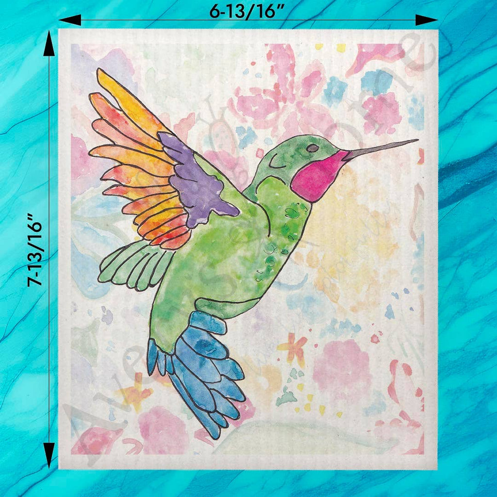 Ruby Throated Hummingbird Swedish Dishcloth – Garden Decor