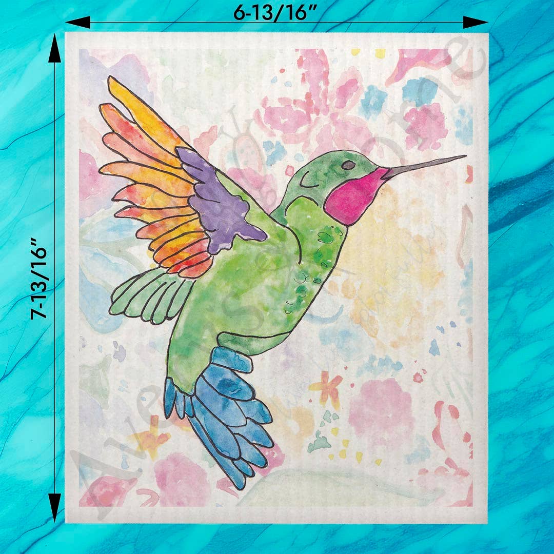 Ruby Throated Hummingbird Swedish Dishcloth – Garden Decor