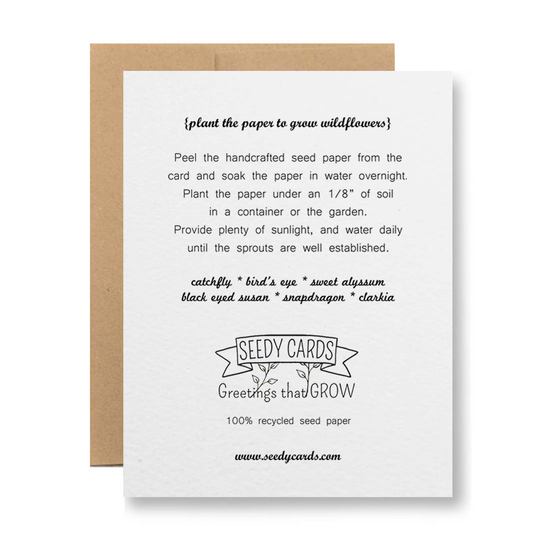 Plantable Seed Paper Greeting Card - {wildflower border}