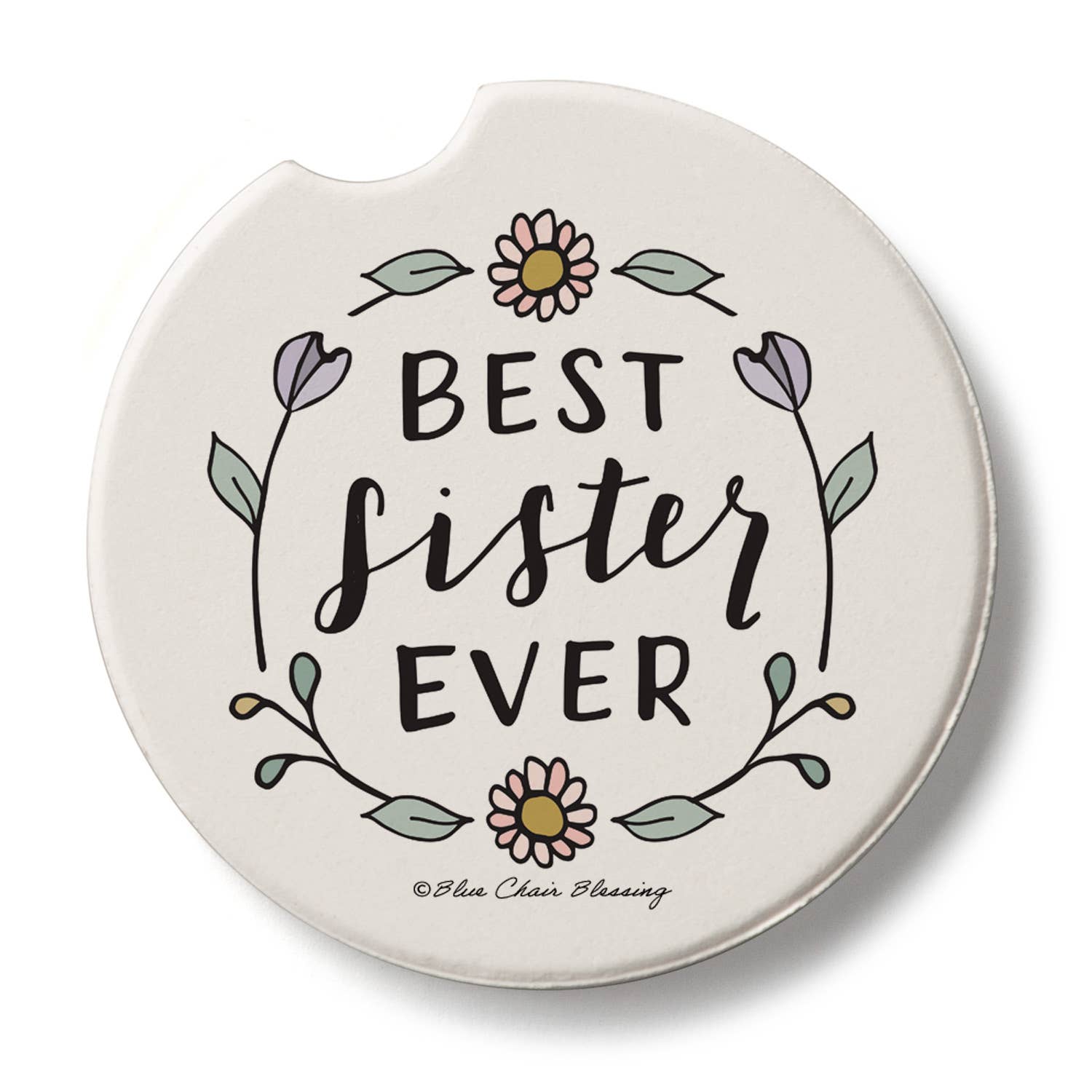 "Best Sister Ever" Stone Car Coaster