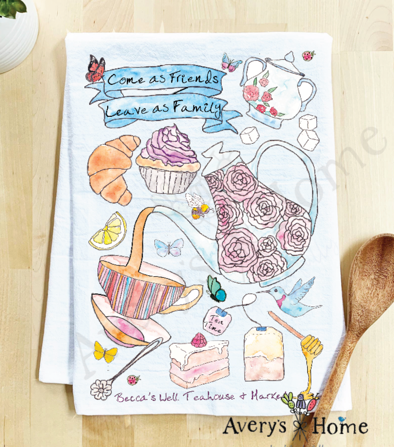 A Friendship Refreshes the Soul Tea Party Tea Towel