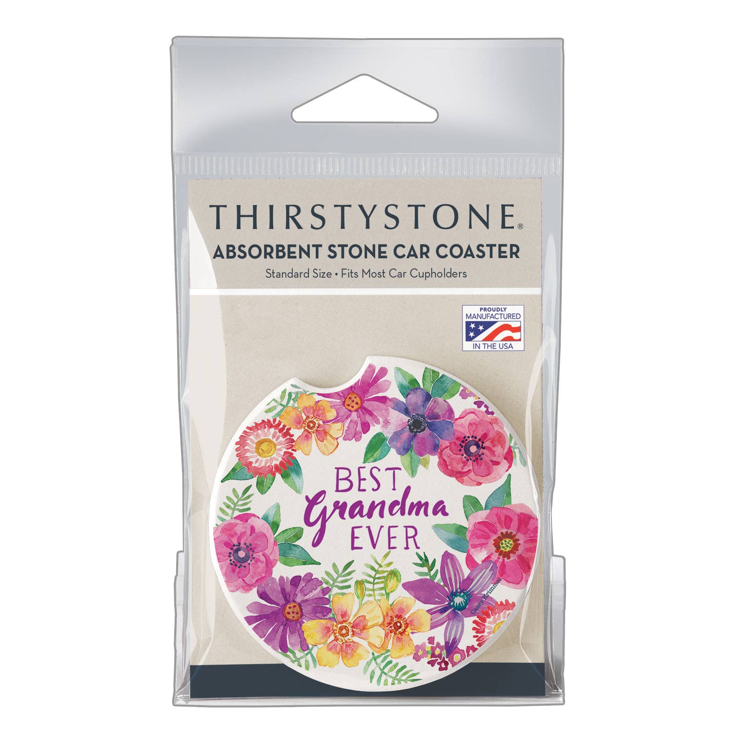 "Best Grandma" Absorbent Stone Car Coaster