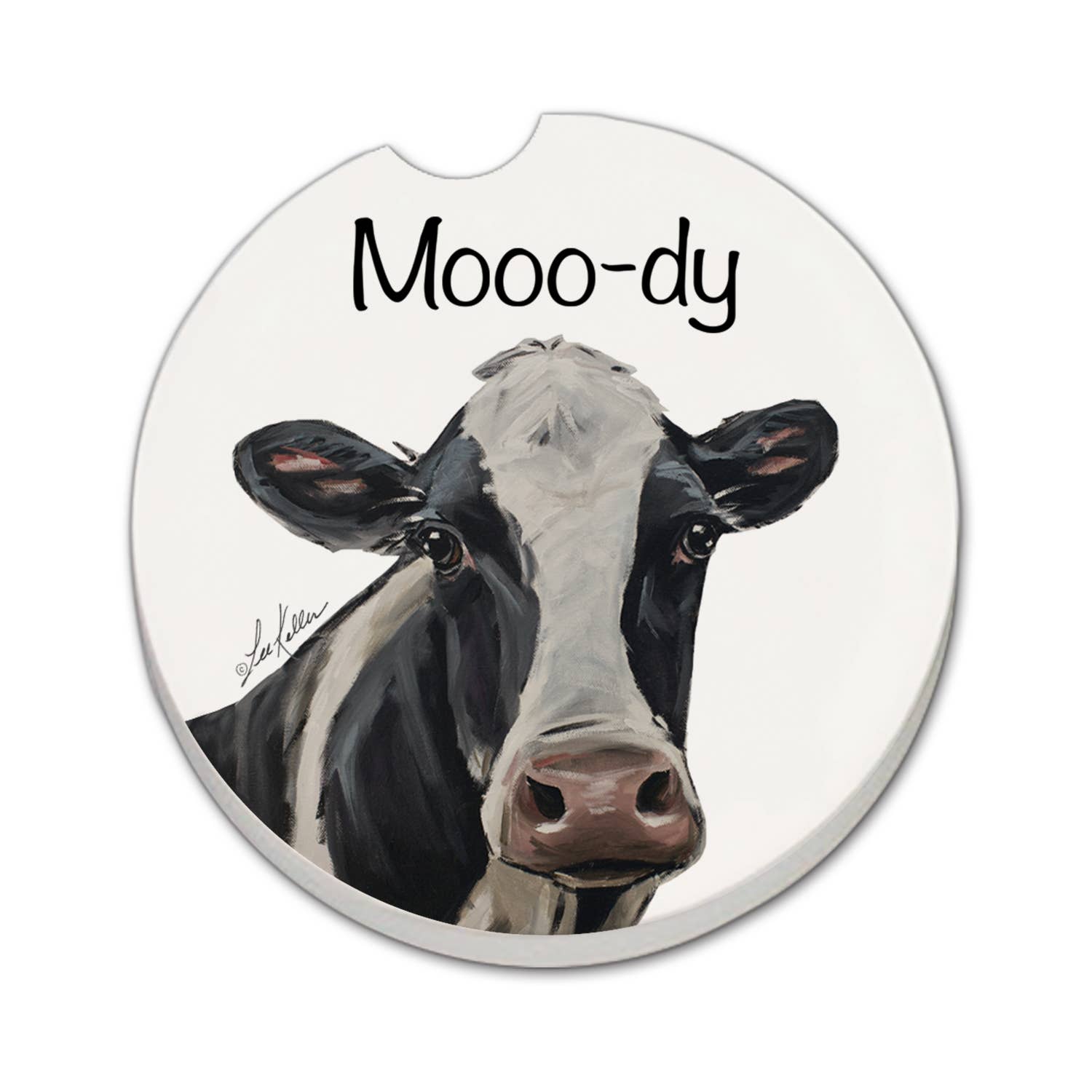 "Mooo-dy" Absorbent Stone Car Coaster