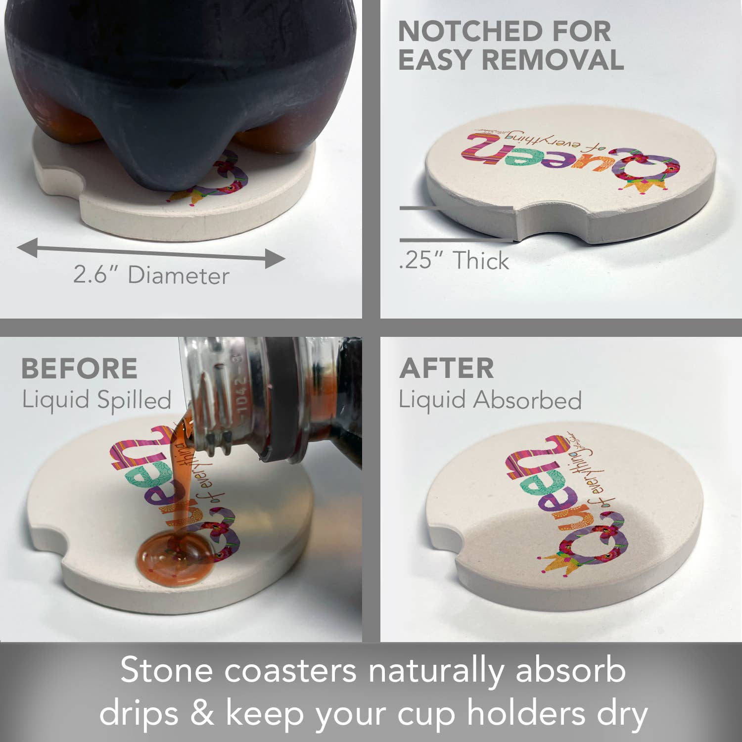 Queen Of Everything Bulk Stone Car Coaster