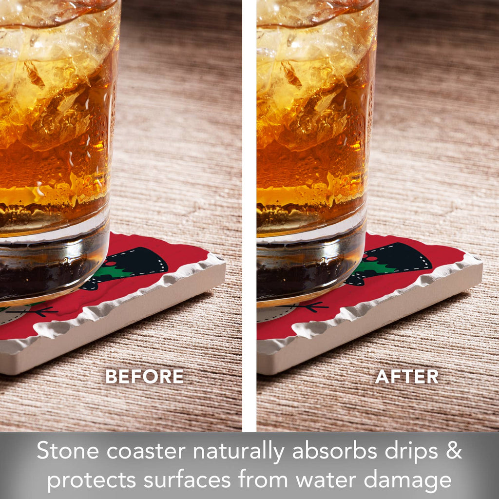 "Fa La La Snowman" Single Absorbent Tumbled Tile Coaster