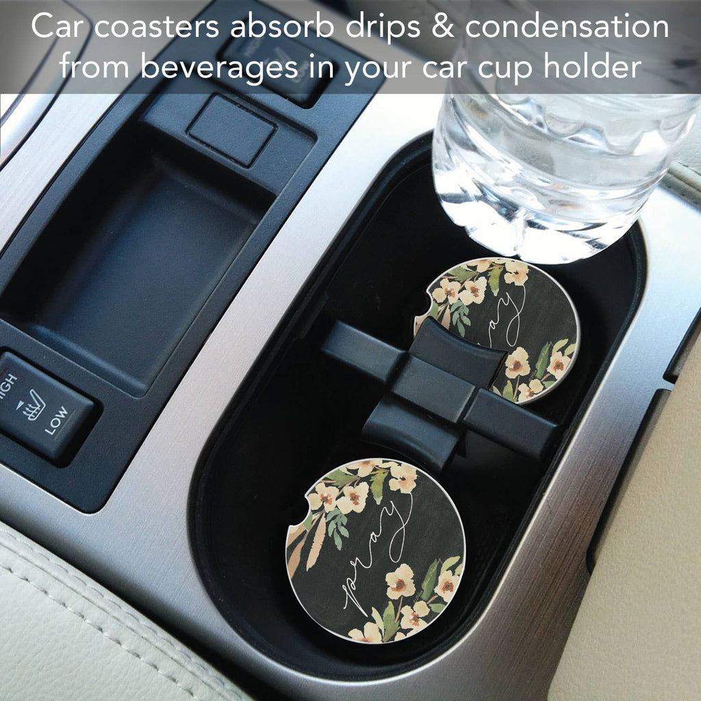 "Pray" Stone Car Coaster