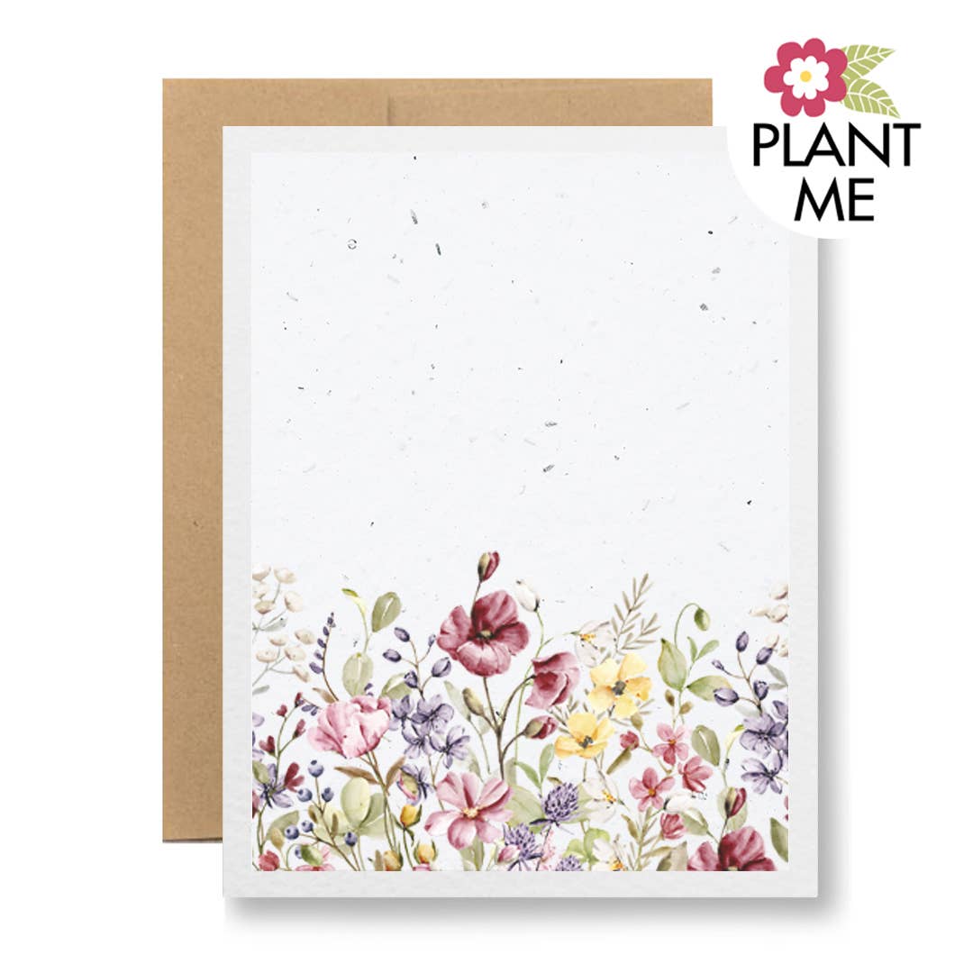 Plantable Seed Paper Greeting Card - {wildflower border}