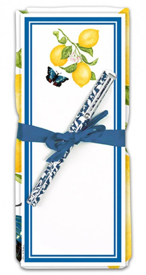 Flour Sack Towel & Magnetic Note Pad Set/Lemons