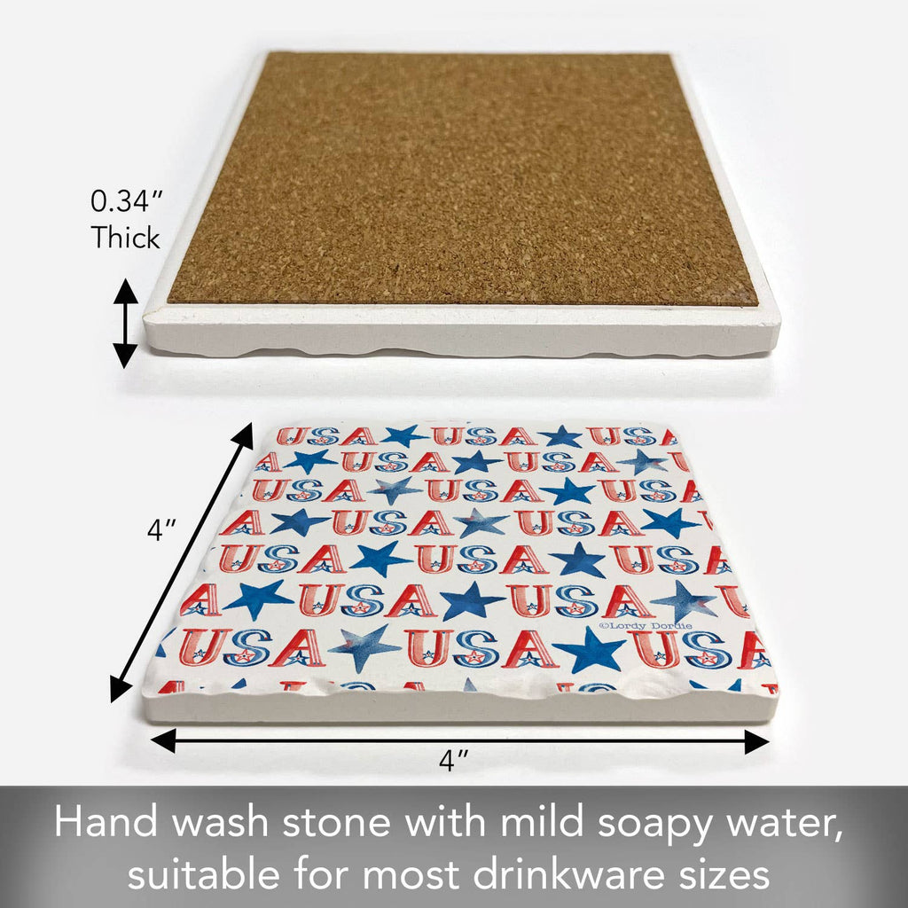 USA Single Absorbent Tumbled Tile Coaster