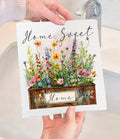 Home Sweet Home Country Field Flowers Swedish Dishcloth