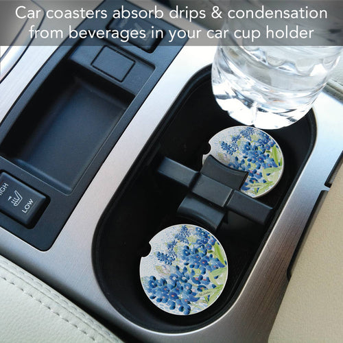 "Bluebonnet Field" Stone Car Coaster