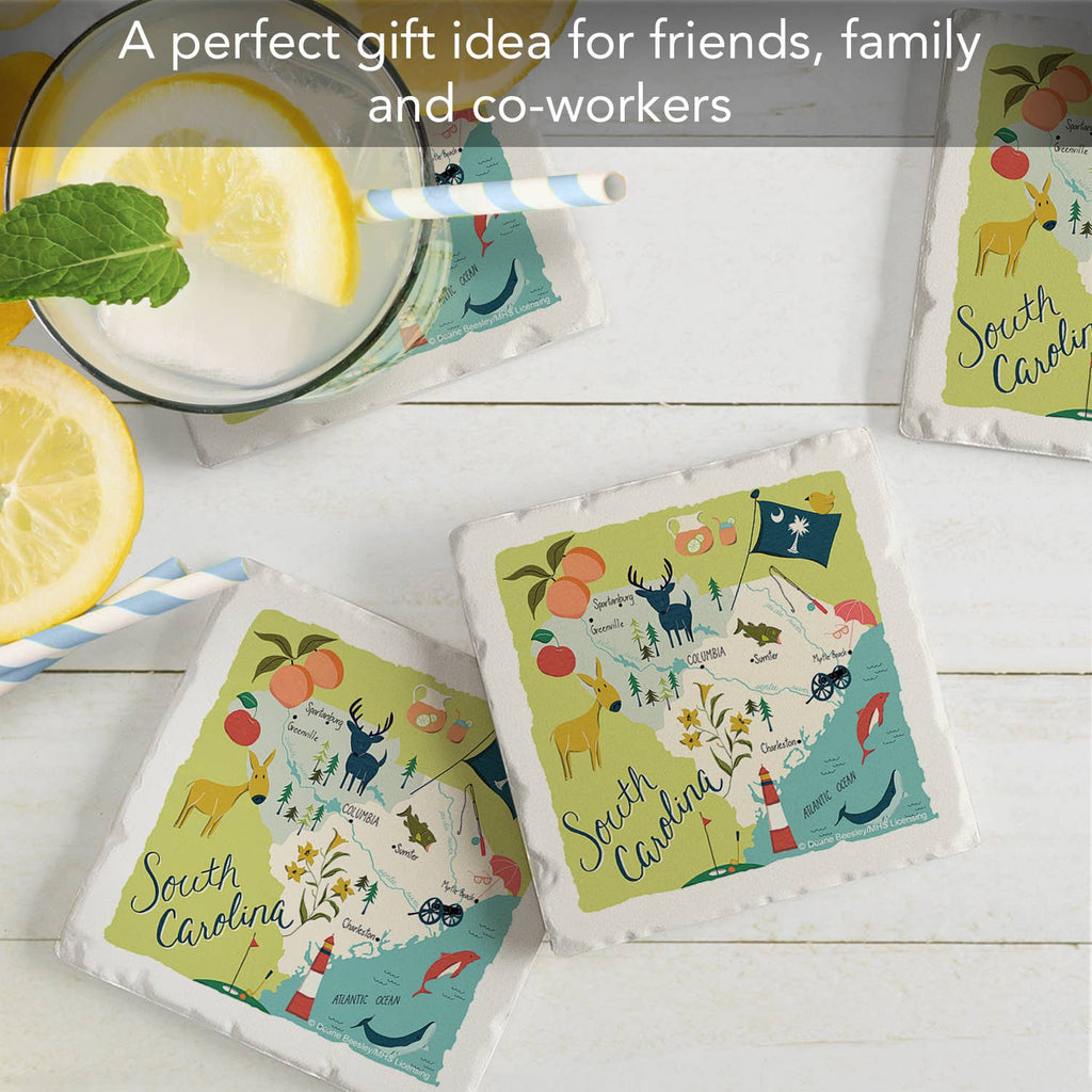 South Carolina Home Absorbent Coaster 4pk